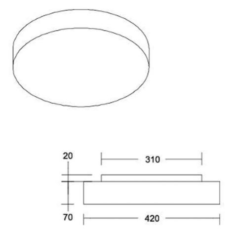 BRUMBERG LED stropné svietidlo Celtis Midi, 3 000 K, chintz, modrošedá