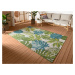 Kusový koberec Flair 105617 Tropical Leaves Turqouise Green – na ven i na doma - 80x165 cm Hanse