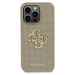 Guess Perforated 4G Glitter Metal Logo Kryt pre iPhone 14 Pro, Zlatý