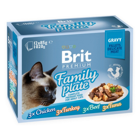 BRIT cat vrecko FAMILY PLATE - 12x85g