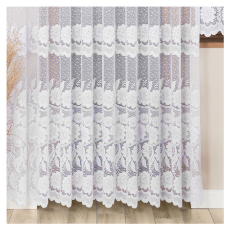 Biela žakarová záclona OKSANA 300x250 cm