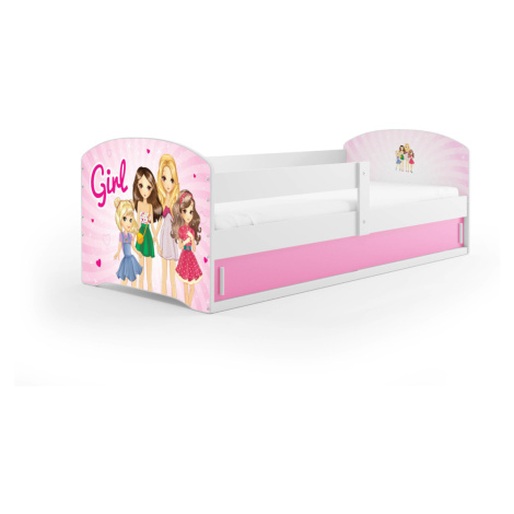 Expedo Detská posteľ  LUKO s matracom, 80x160, dievčatá