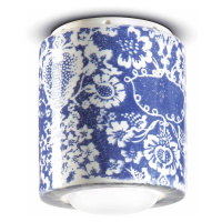 PI stropné svietidlo, kvetinový vzor, Ø 12,5 cm modrá/biela