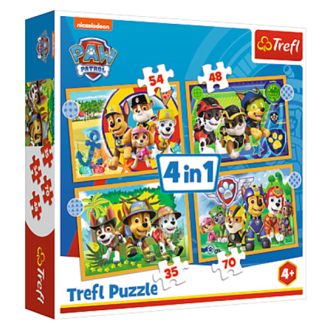 Trefl Puzzle 4v1 - Prázdniny Paw Patrol / Viacom PAW Patrol