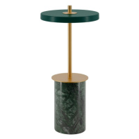 Zelená mramorová LED stolová lampa so stmievačom s kovovým tienidlom (výška  25,5 cm) Asteria Mo