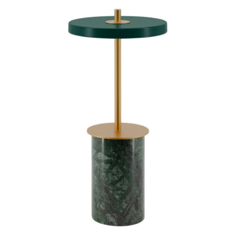 Zelená mramorová LED stolová lampa so stmievačom s kovovým tienidlom (výška  25,5 cm) Asteria Mo UMAGE