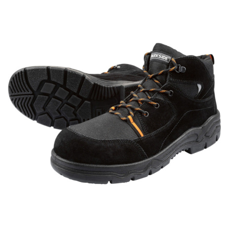 PARKSIDE Pánska kožená bezpečnostná obuv S3 (46, čierna/oranžová)