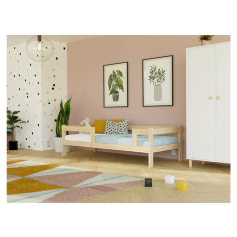 Benlemi Jednolôžková posteľ z dreva SAFE 5v1 so zábranou Zvoľte farbu: Tmavo sivá, Zvoľte rozmer
