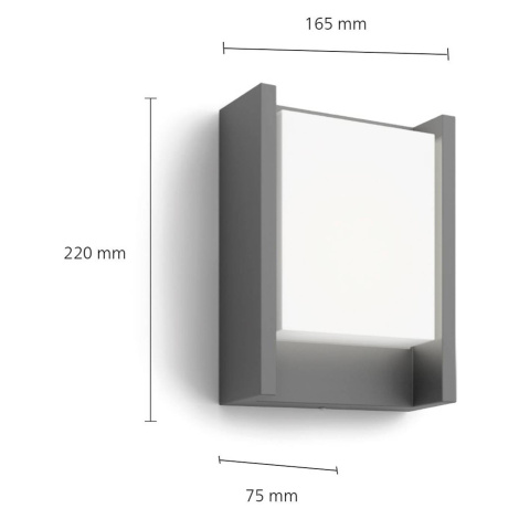 Philips LED vonkajšie nástenné svietidlo Arbour UE, 1 svetlo 2 700 K