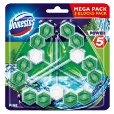 Domestos Power 5 Pine tuhý WC Blok 3x55g