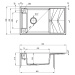 Deante Magnetic, granitový drez na dosku 820x500x219 mm Z/O, 3,5" + priestorovo úsporný sifón, 1