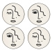 Súprava 4 porcelánových táciek Sass & Belle Abstract Face