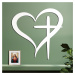 Drevený obraz na stenu - Srdce a kríž, Biela