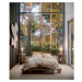 Hnedá dvojlôžková posteľ z borovicového dreva s roštom 140x200 cm Japan – Karup Design