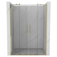 MEXEN/S - Velar Duo posuvné sprchové dvere 160, transparent, złote 871-160-000-02-50