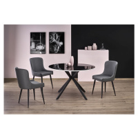 HALMAR Avelar okrúhly sklenený jedálenský stôl čierna / biela