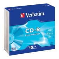 Verbatim CD-R, 43415, Extra Protection, 10-pack, 700MB, 52x, 80min., 12cm, bez možnosti potisku,