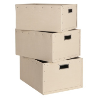Béžové kartónové úložné boxy v súprave 3 ks Ture – Bigso Box of Sweden