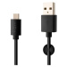 Fixed USB-A/USB-C, 3A, 1m čierny