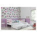 BMS Detská posteľ s prístelkou ERYK 2 FARBA: Biela, ROZMER: 80 x 190 cm, DOPLNKOVÁ FARBA: Ružová