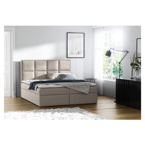 Expedo Čalúnená posteľ boxspring WOLF + topper, 200x200, casablanca 2301