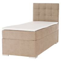 Boxspringová posteľ, jednolôžko, svetlohnedá, 90x200, pravá, DANY