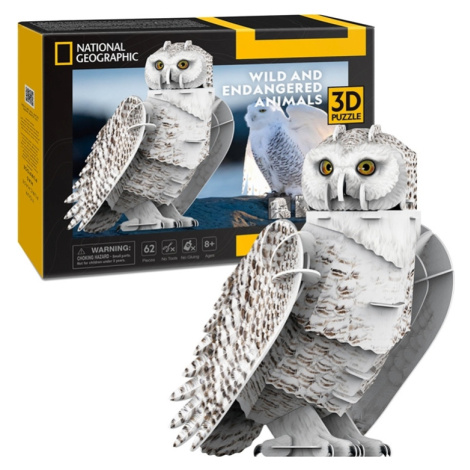 Puzzle 3D National Geographic Snežná sova - 62 dielikov