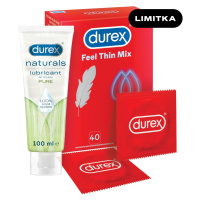 DUREX SEX Feel Thin MIX 40ks + gel 100 ml