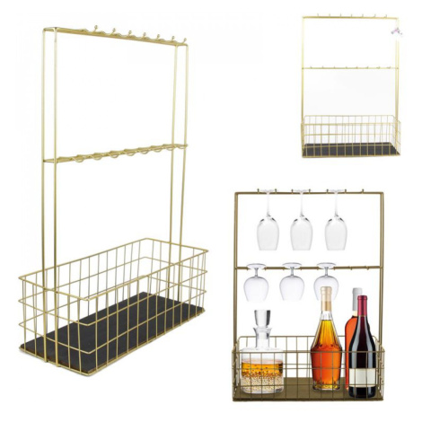 Kovový mini bar KA2954, zlatý 62cm