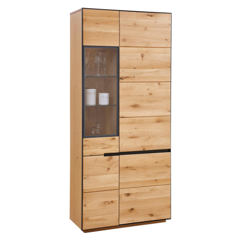 Linea Natura VITRÍNA, divoký dub, antracitová, farba duba, 89/200/38 cm