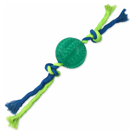 Hračka Dog Fantasy DENTAL MINT lopta s povrazom zelená 7x28cm