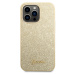 Guess PC/TPU Glitter Flakes Metal Logo kryt iPhone 14 Pro Max zlatý