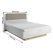 KONDELA City manželská posteľ s úložným priestorom biela / dub grandson / biely lesk