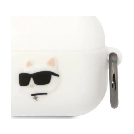 Púzdro Karl Lagerfeld AirPods Pro cover white Silicone Choupette Head 3D (KLAPRUNCHH)