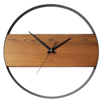 Drevené dizajnové okrúhle hodiny JVD NS22007/11, 35cm