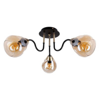 Stropné svietidlo so skleneným tienidlom v čierno-zlatej farbe Unica - Candellux Lighting