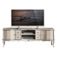 Estila Luxusný rustikálny TV stolík Clasica s dvoma poličkami, štyrmi malými zásuvkami a dvomi d