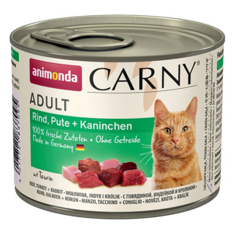 Animonda CARNY® cat Adult hovädzie, morka a králik konzervy pre králiky 6x200g