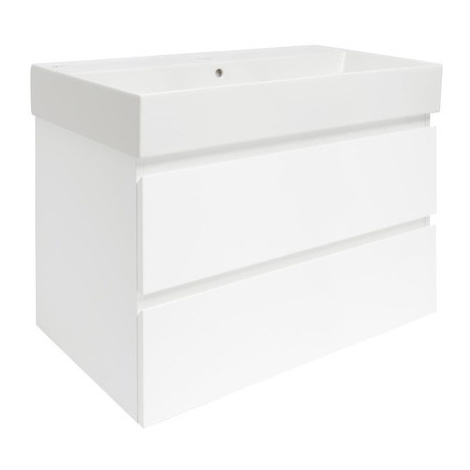 Kúpeľňová skrinka s umývadlom SAT B-Way 79x50x45 cm biely lesk BWAY280WU2BI