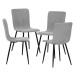 Súprava jedálenských polstrovaných stoličiek 4 ks, sivá, 42 x 88 x 52 cm