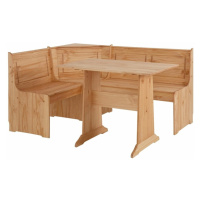 Set rohovej lavice a jedálenského stola z masívneho borovicového dreva Støraa Samantha