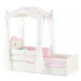 Detská posteľ 90x200 sunbow - béžová/růžová