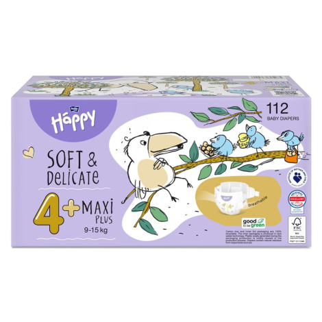 2x BELLA HAPPY Baby Plienky jednorazové Maxi Plus Box 9-15 kg 56 ks