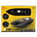 Motorový čln/loď do vody RC plast 22cm čierny na batérie+dob. pack+USB 2,4 Ghz