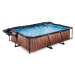 Bazén so strieškou krytom a filtráciou Wood pool Exit Toys oceľová konštrukcia 300*200*65 cm hne