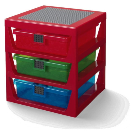 Červený organizér s 3 zásuvkami LEGO® Storage