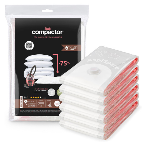 Compactor Súprava vákuových úložných vriec Aspispace L 120 l, 80 x 100 cm, 6 ks