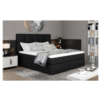 NABBI Grosio 165 čalúnená manželská posteľ s úložným priestorom čierna (Soft 11)