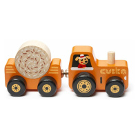 CUBIKA 15351 Traktor s vlekom - drevená skladačka s magnetom 3 diely