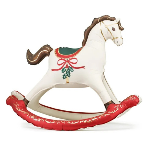 Samostojaci fóliový balón - Vianočný hojdací koník 118 x 104 cm PartyDeco